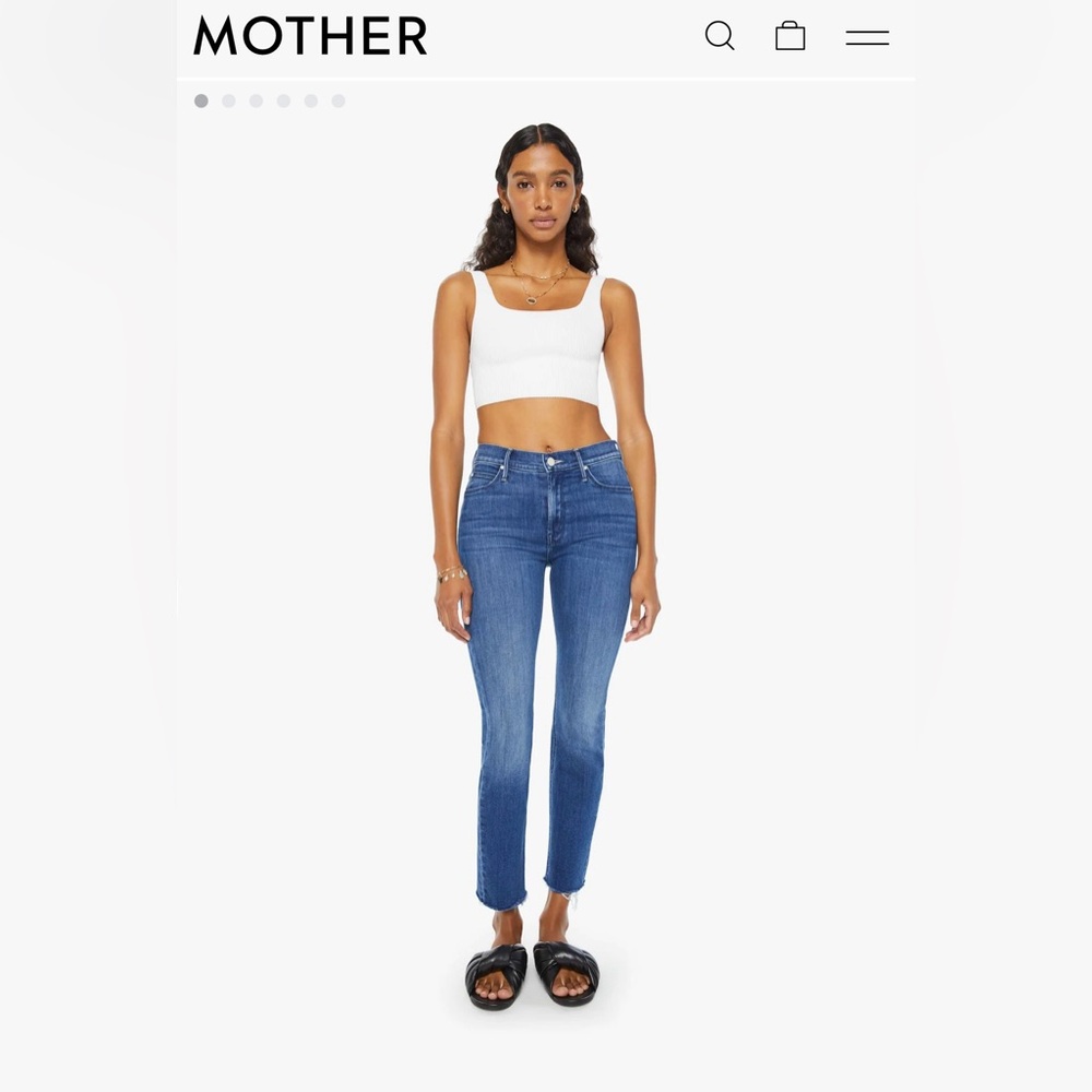 MOTHER THE MID RISE DAZZLER ANKLE IN NOTHING BETWEEN US **NOT FRAYED AT ANKLES**